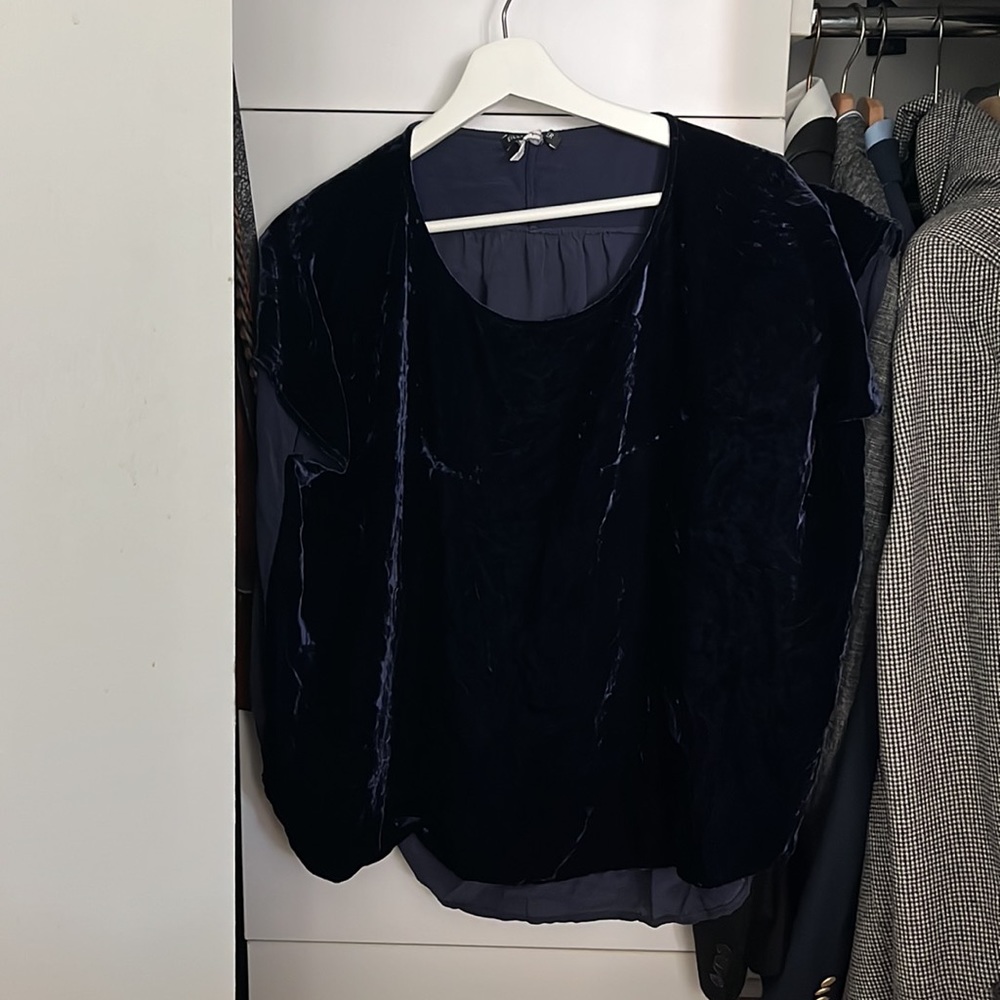 Eileen Fisher 100% silk sheath poncho shirt.